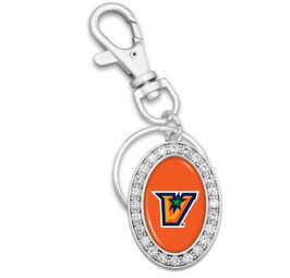 &quot;V&quot; Crystal Oval Key Chain