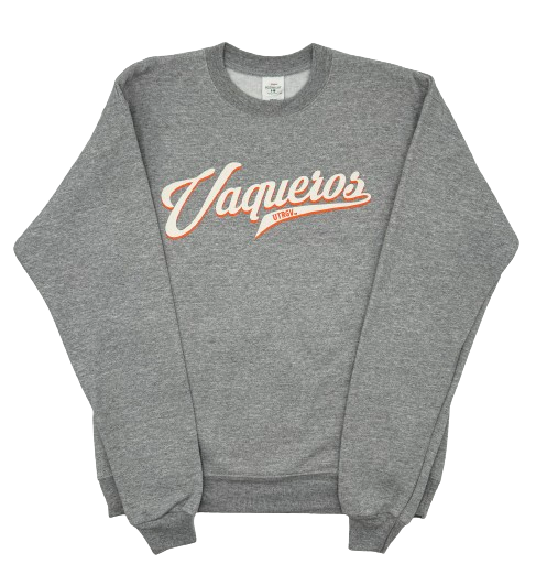 Vaqueros UTRGV Script Crewneck Sweatshirt - Grey