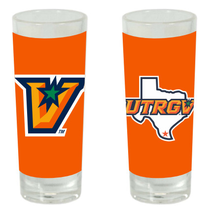 UTRGV-Texas 2 -Sided ORANGE Shooter Shot Glass