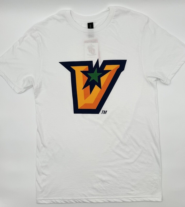&quot;V&quot; Logo Short Sleeve T-Shirt - White