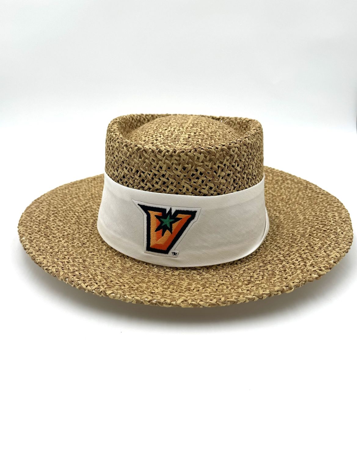 The Tournament Hat - Natural Twisted Straw Gambler - White