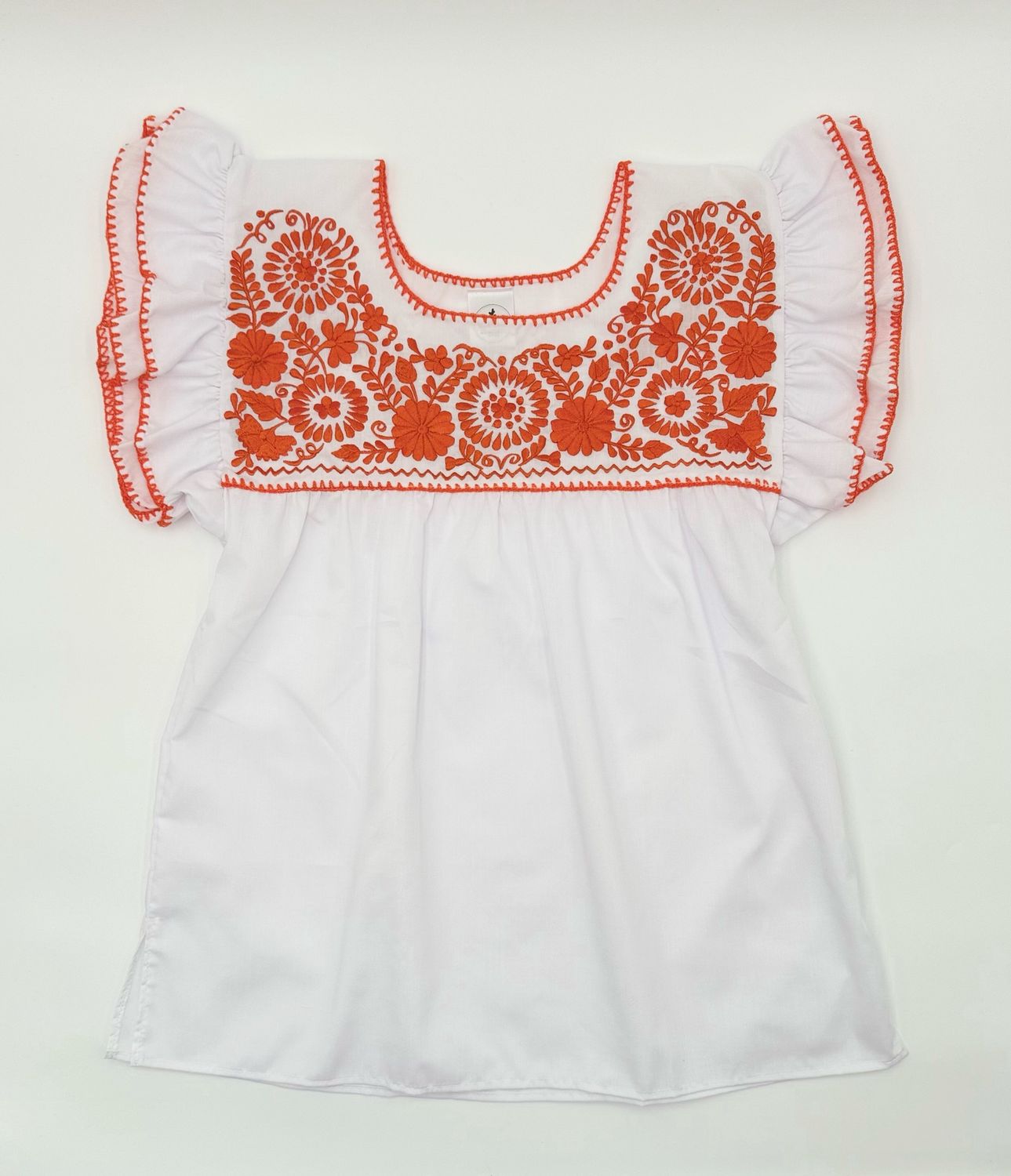 White Tehuacan Blouse w/ Rokoko Embroidery