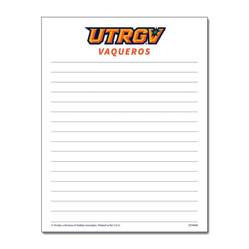UTRGV -Vaqueros Lined Notepad