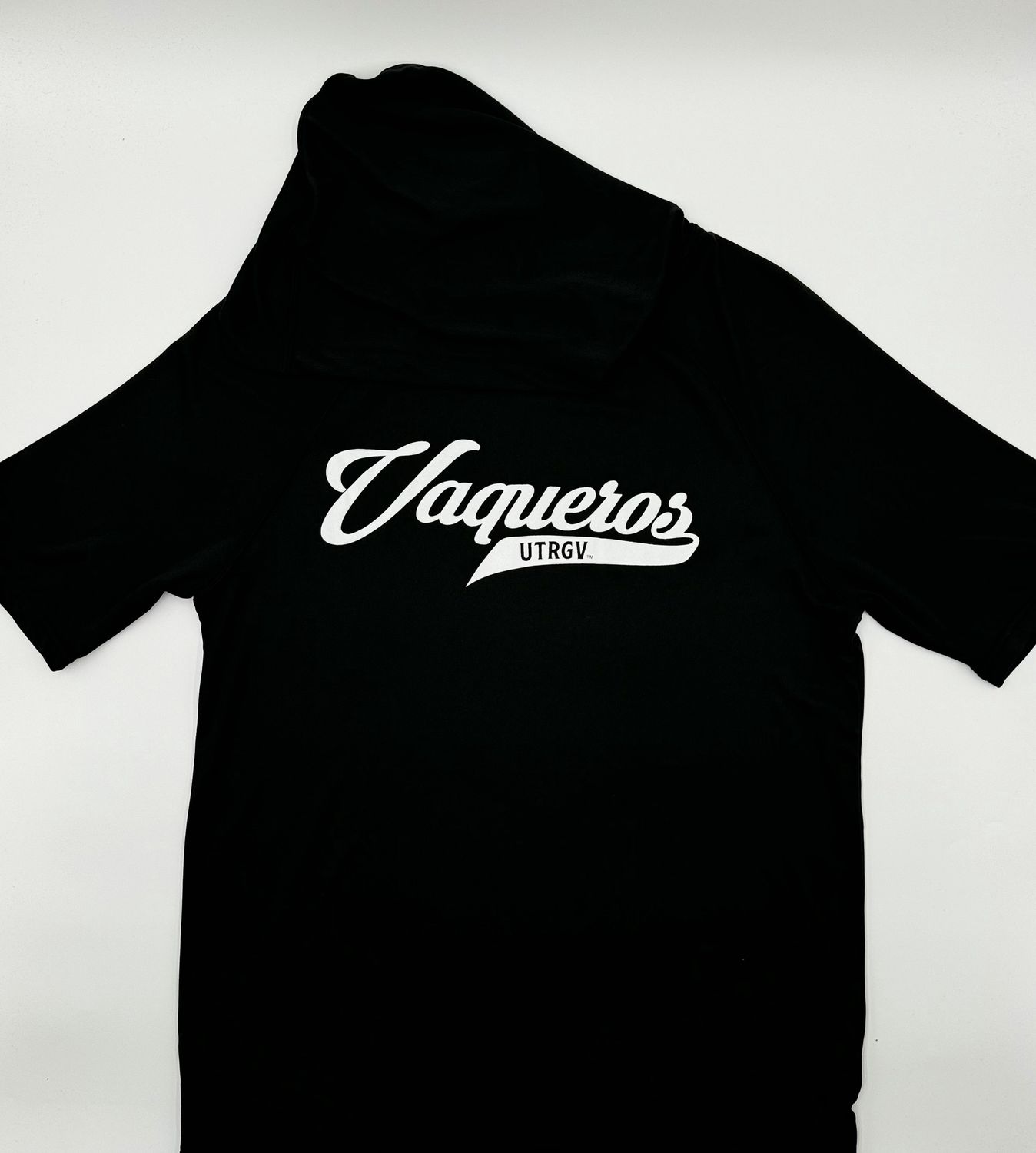 Vaqueros  Script ADULT Short Sleeve Hoodie - Black