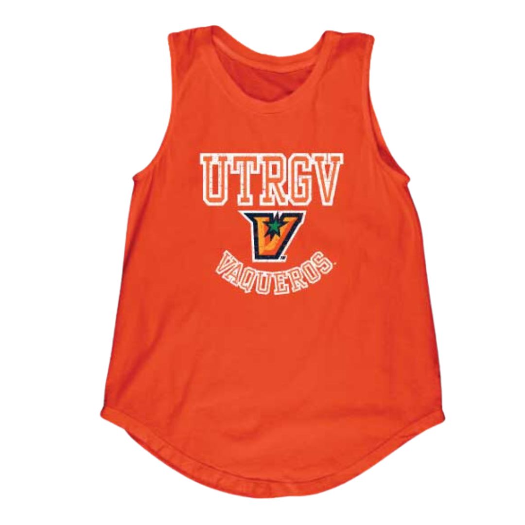 Women&#39;s UTRGV Vaqueros Rounded Bottom Tank - Orange