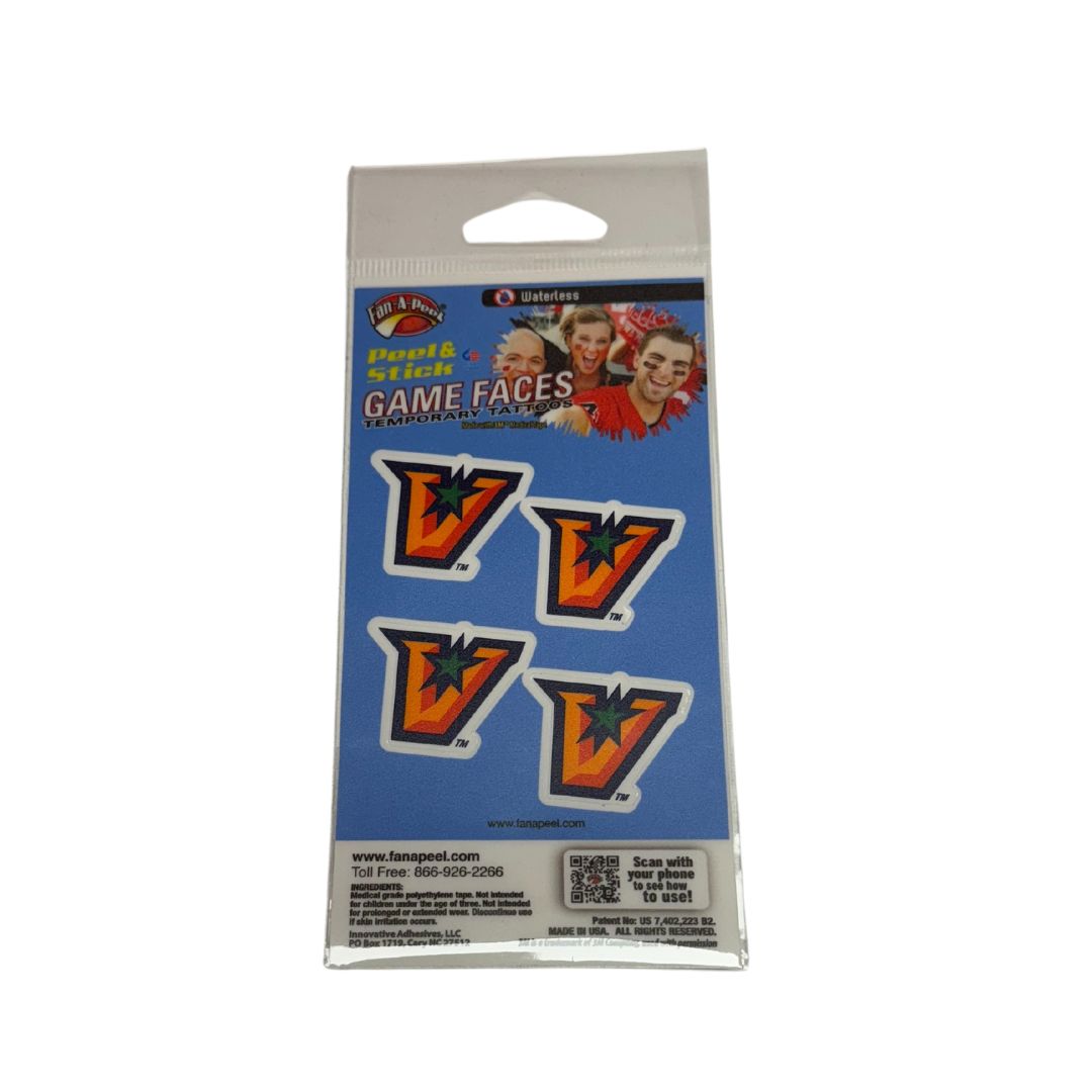 Game Faces Temporary Tatoos - 4 pack