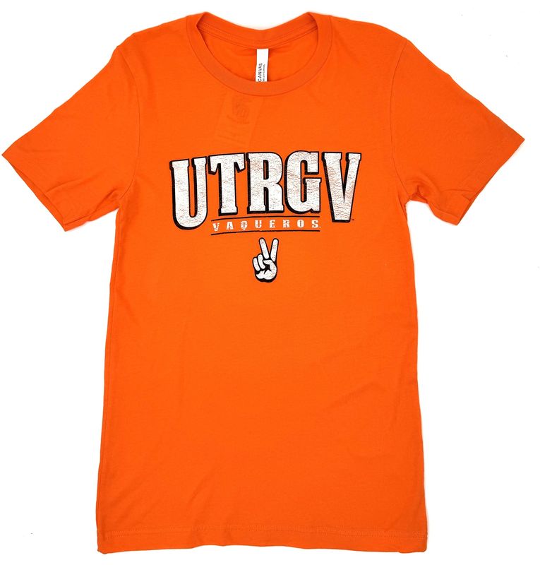 UTRGV V&#39;s Up VAQUEROS Soft Style T-Shirt - Orange