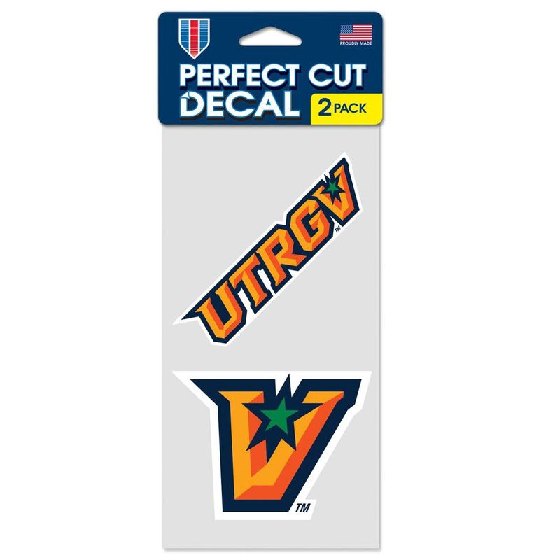 UTRGV Primary Logo Perfect Cut Decal Set 4"X4"