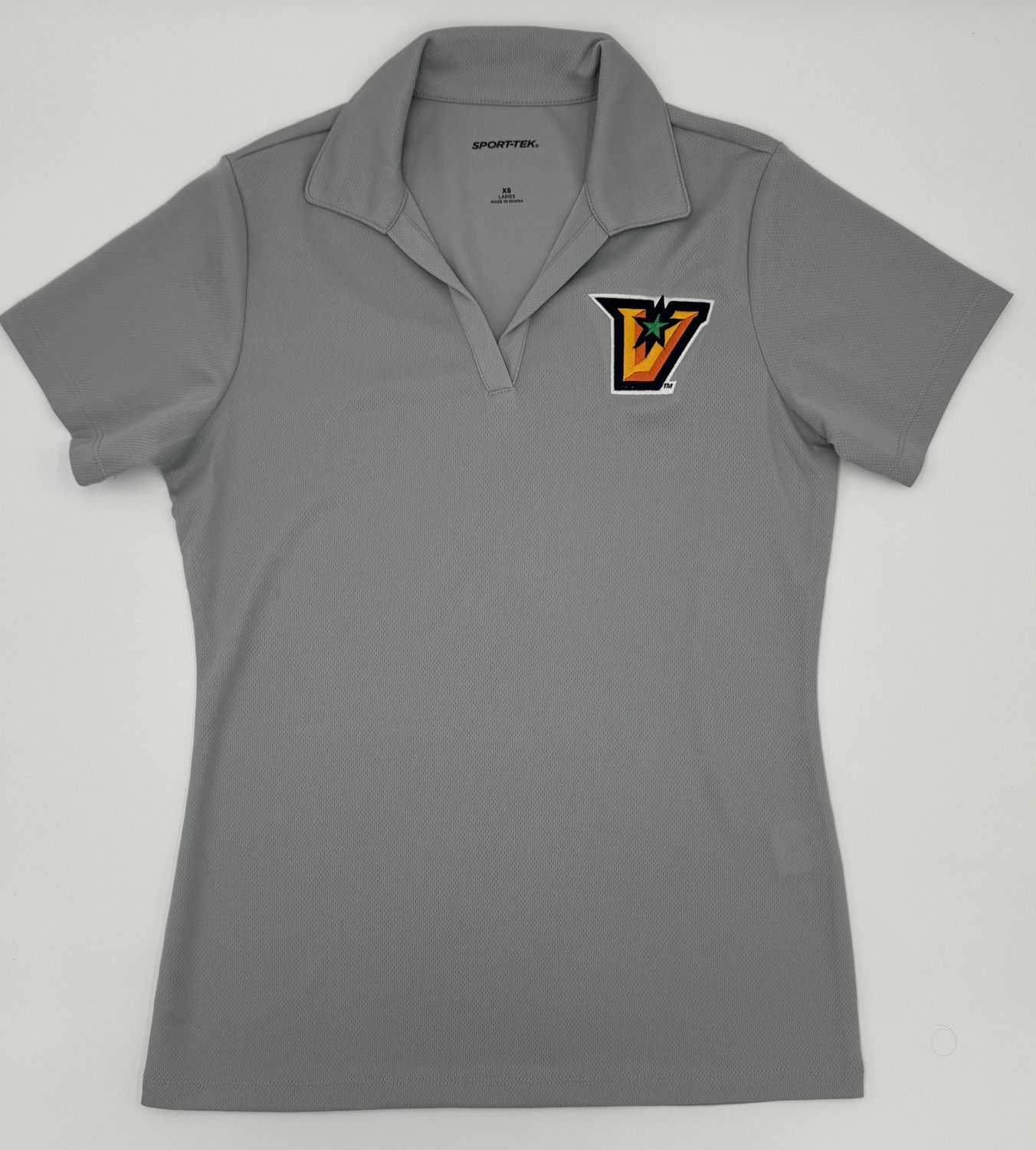 Ladies &quot;V&quot; V-Neck  Polo - Graphite Grey