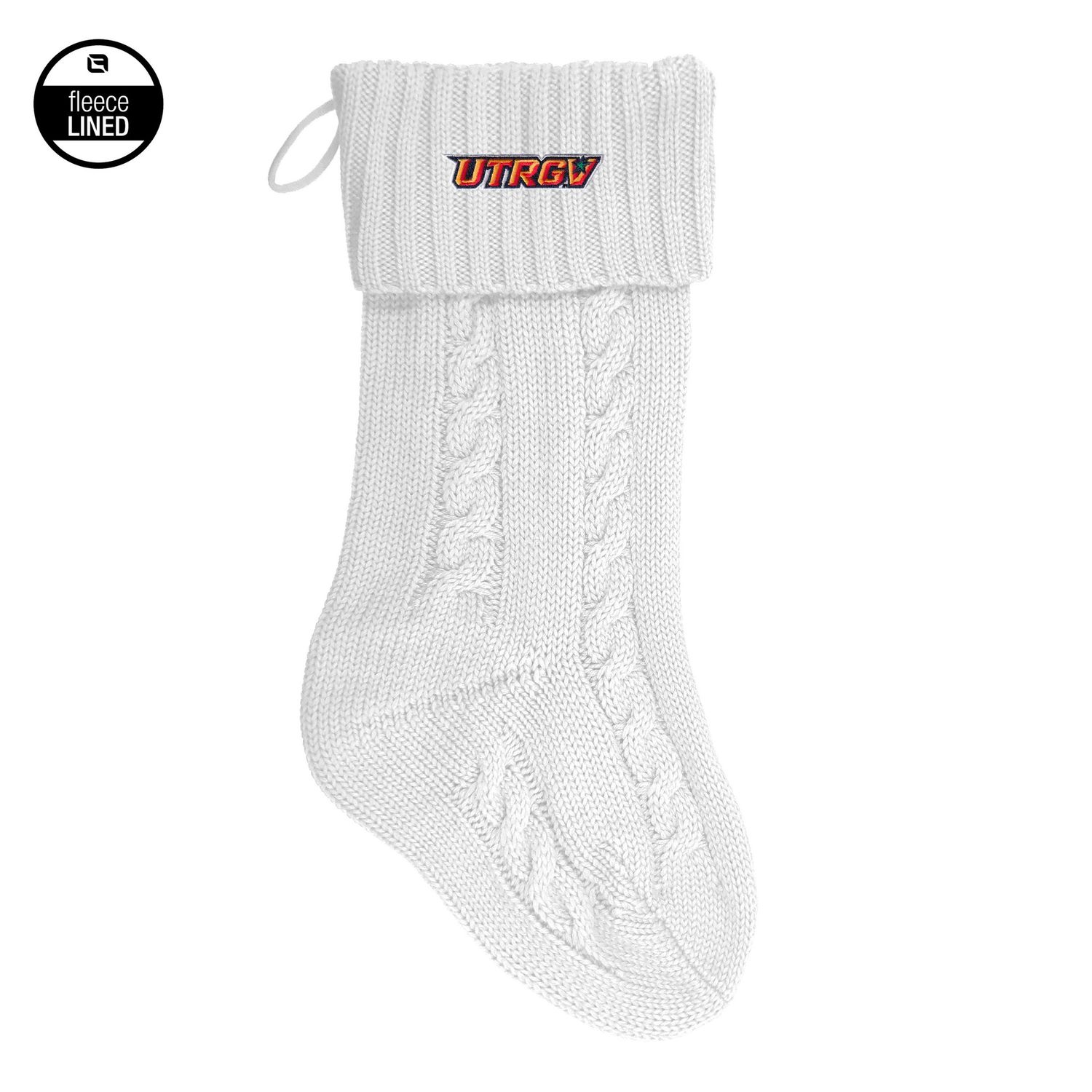 UTRGV Knit Stocking - White