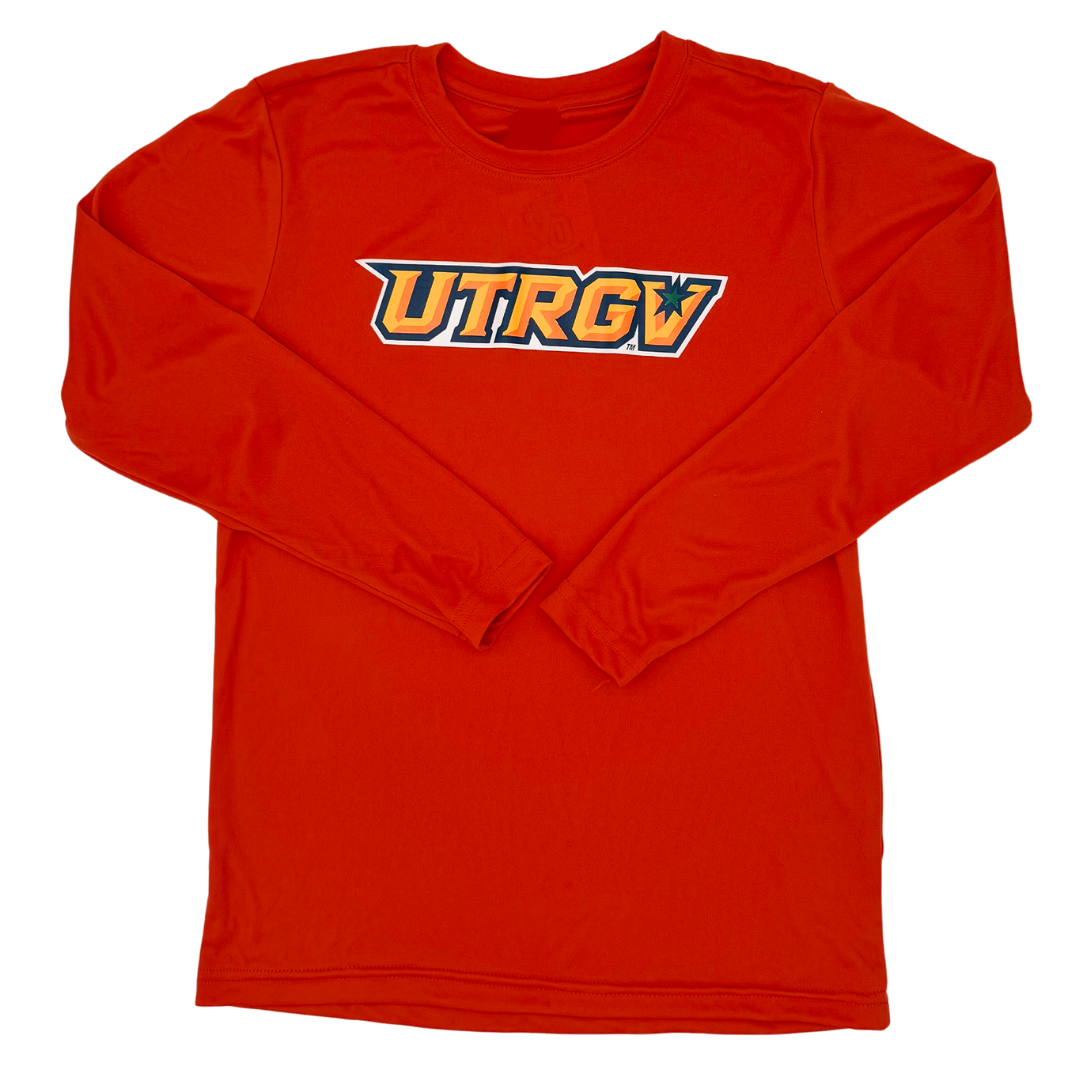 YOUTH UTRGV Spirit Logo Long Sleeve Dri Fit - Orange