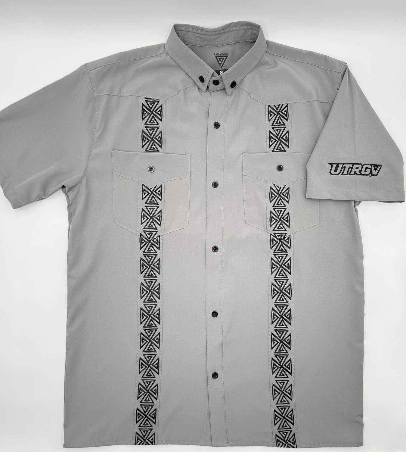 UTRGV Guayabera Shirts- Charcoal/Black
