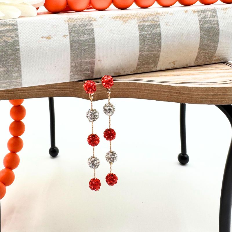 Pave Ball Drop Earrings