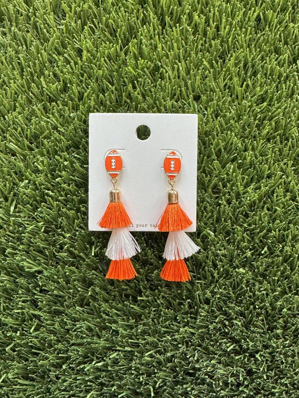 Football Tassel Drop Earring