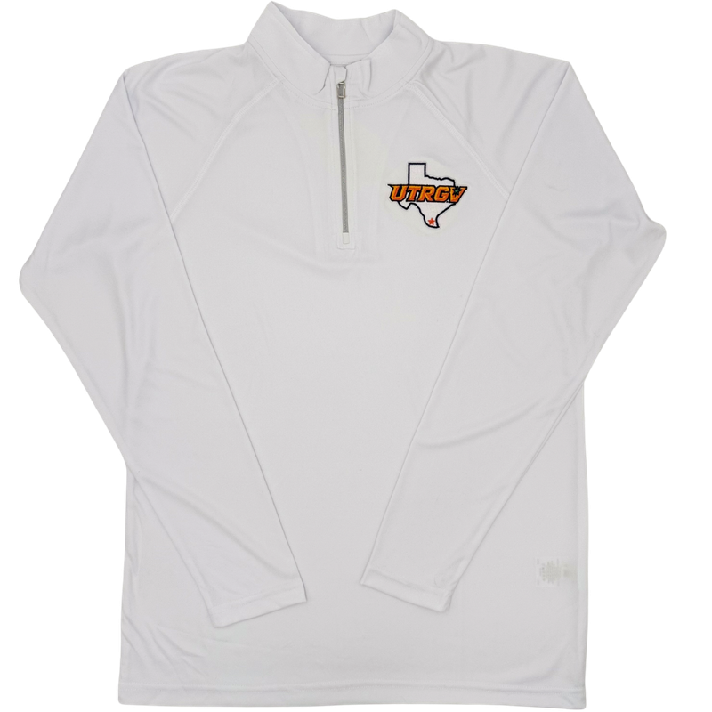 UTRGV/TX 1/4 Zip Dri-Fit - White