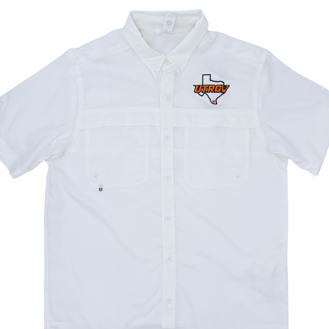 UTRGV/TX Fishing Shirt - White