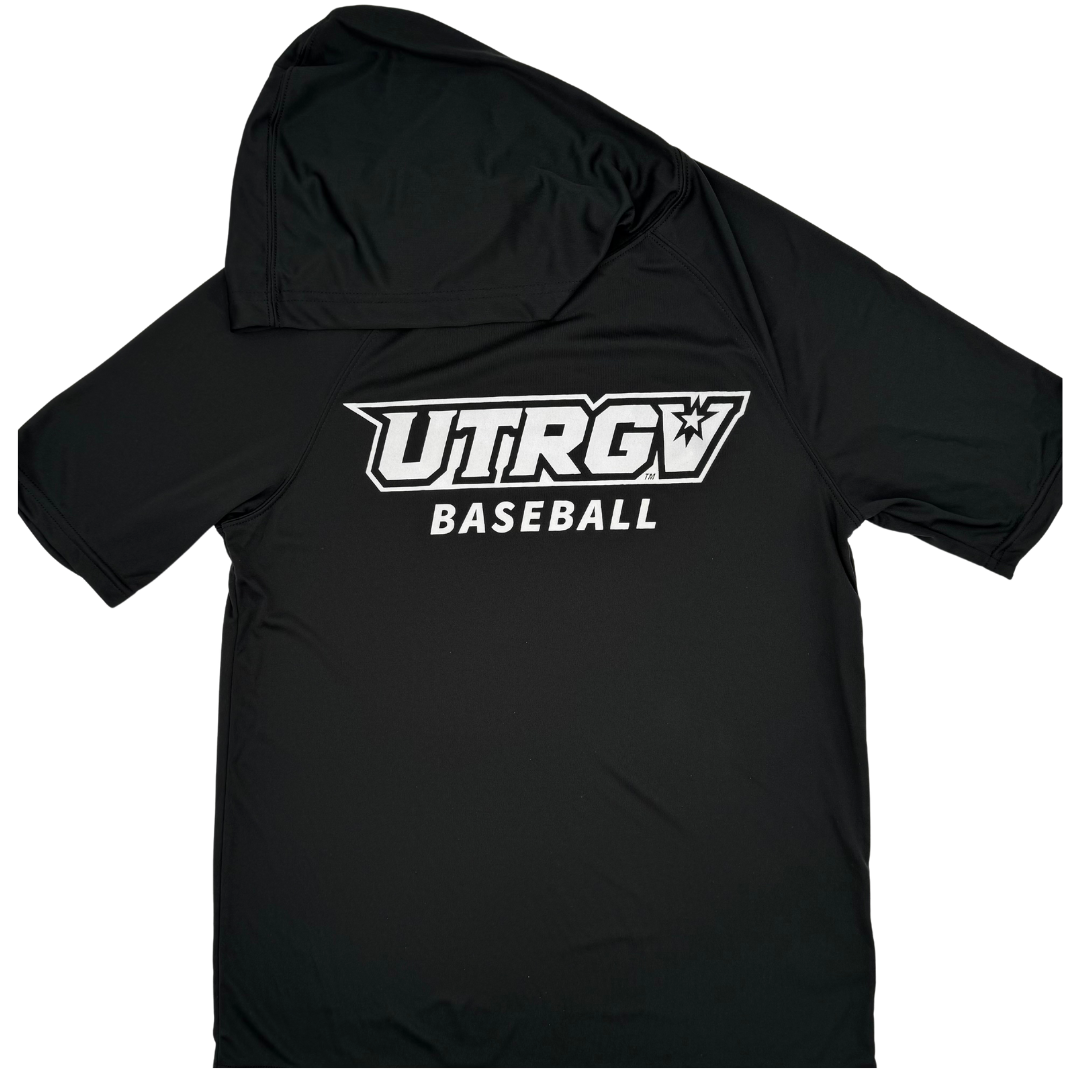 UTRGV Baseball ADULT Short Sleeve Hoodie - Black