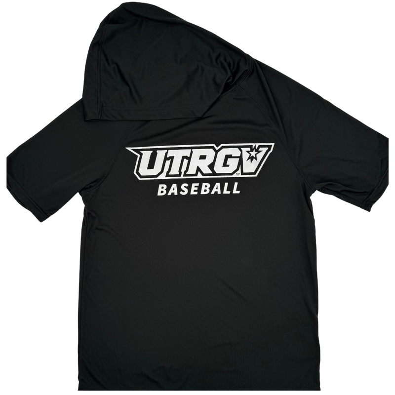UTRGV Baseball ADULT Short Sleeve Hoodie - Black
