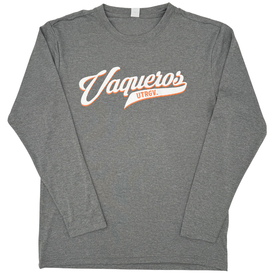 Vaqueros UTRGV Script Long Sleeve - Heather Grey