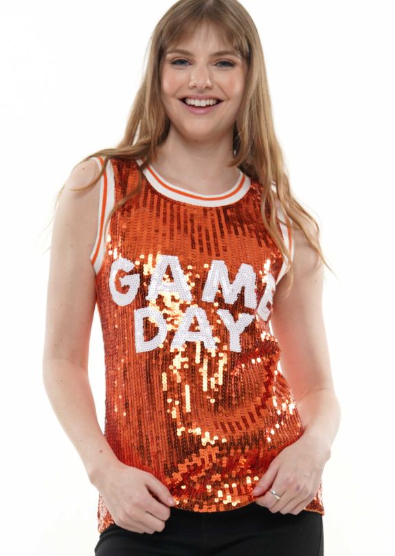 Orange Gameday Sequin Jersey
