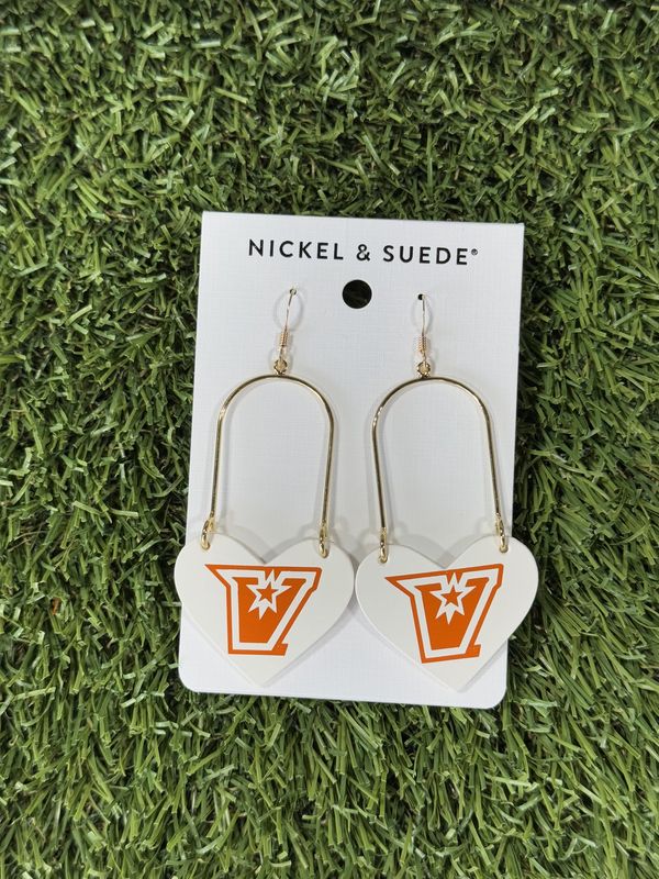 UTRGV Heartthrob Earrings - White