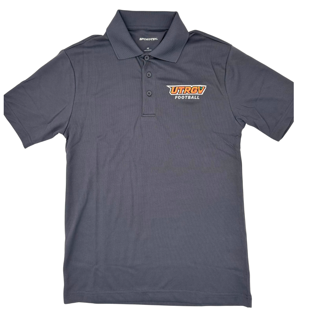 UTRGV Football Polo - Charcoal Grey
