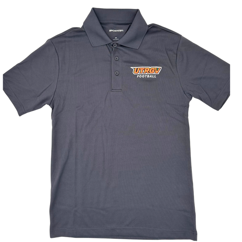 UTRGV Football Polo - Charcoal Grey