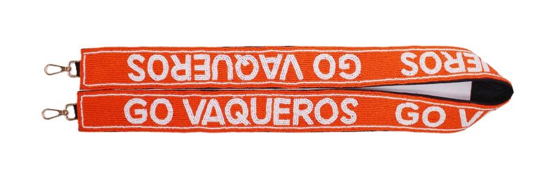 GO VAQUEROS Orange/White Beaded Bag Strap