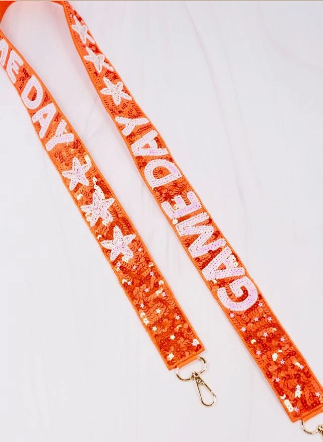 Game Day Star Sequin Strap -Orange
