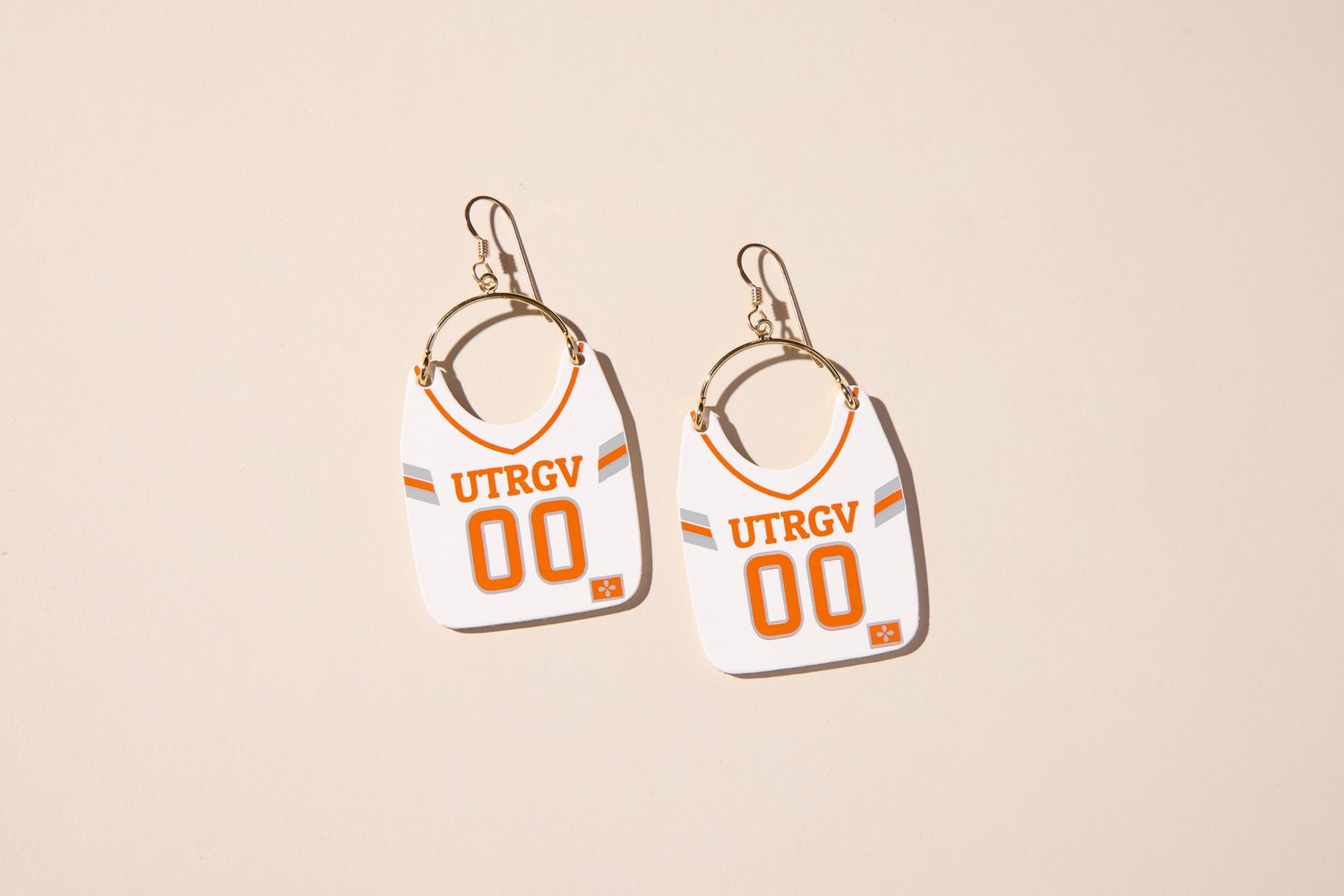 UTRGV Football Jersey Earrings - White