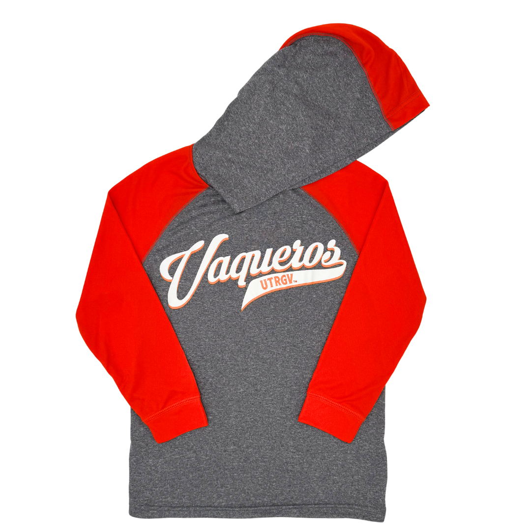 YOUTH Vaqueros Long Sleeve Hoodie - Orange/Grey