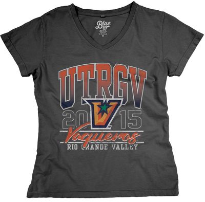 Women's UTRGV Kicking It Soft V-Neck- Coal