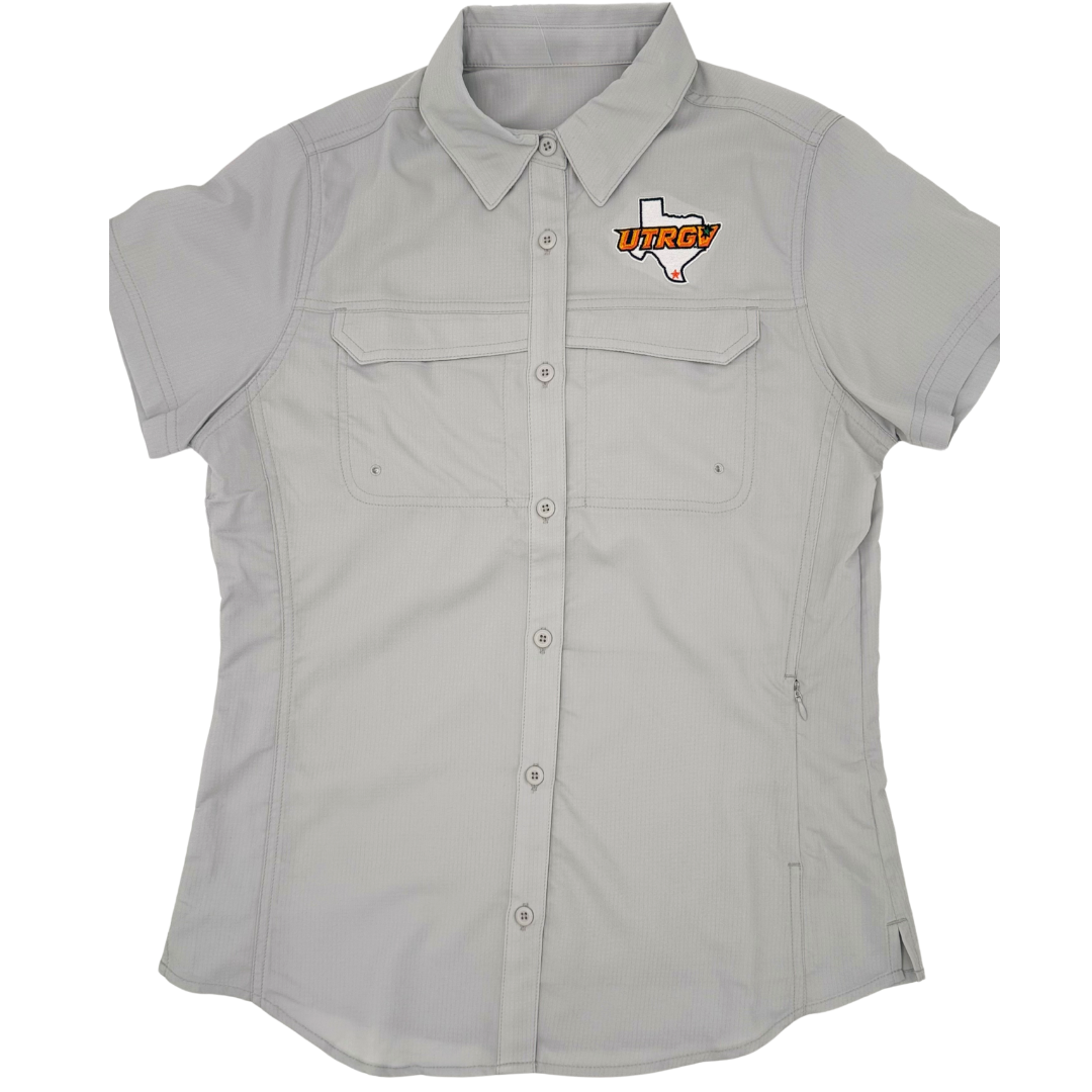 LADIES UTRGV -TX Fishing Shirt - Light Grey