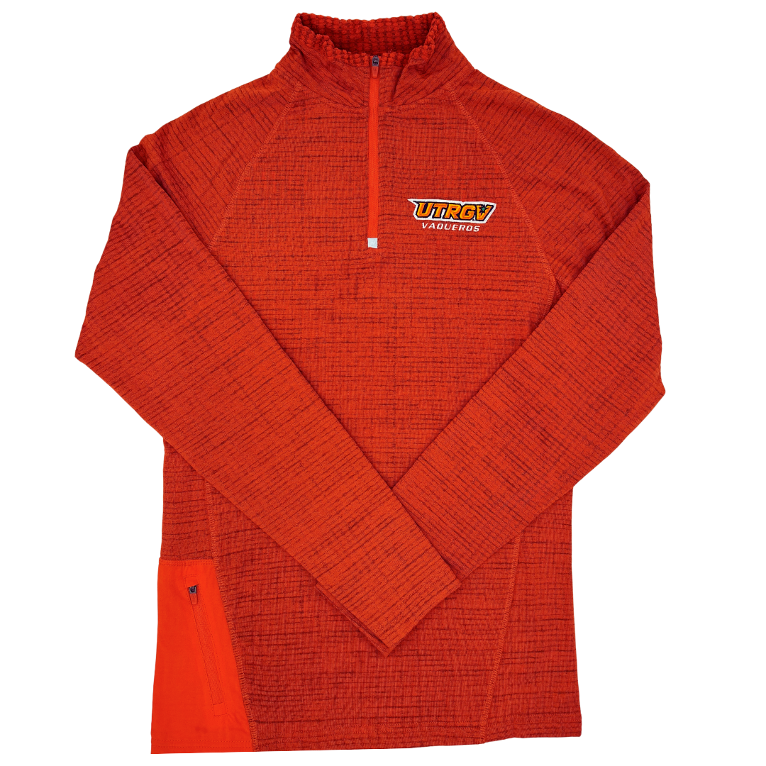 Lightweight 1/4 Zip Pullover  -Orange Heather