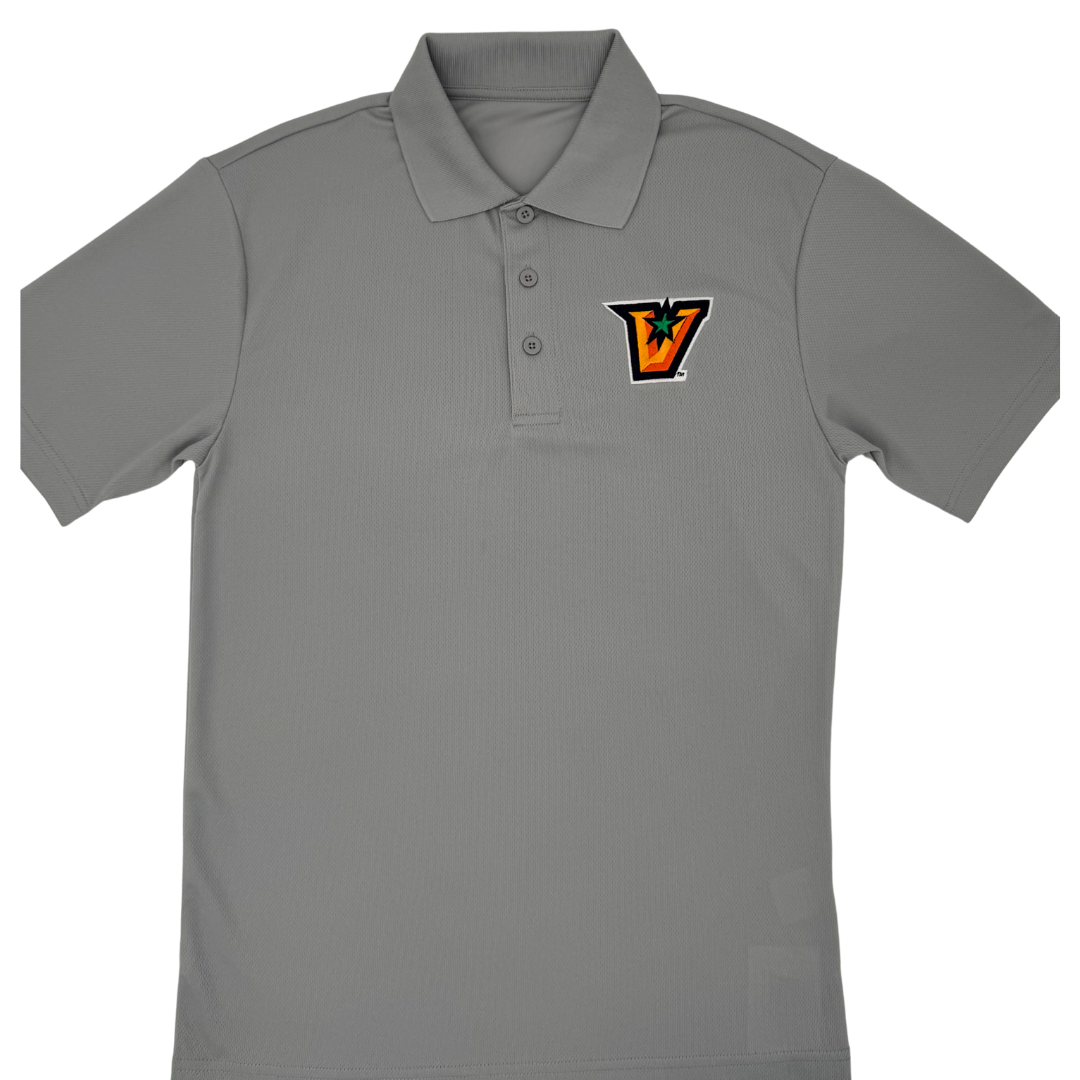 Full Color &quot;V&quot;  Polo - Silver