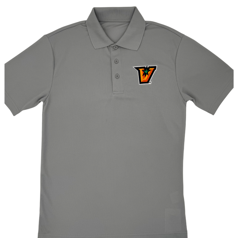 Full Color &quot;V&quot;  Polo - Silver