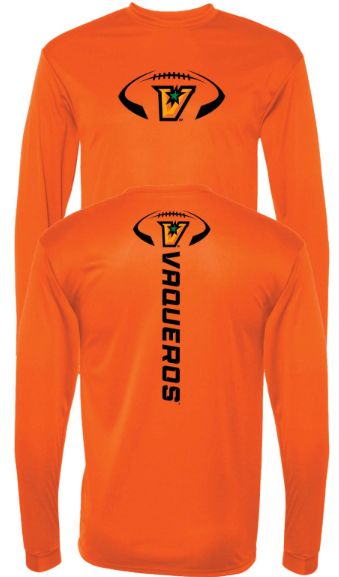 &quot;V&quot; Football Long Sleeve - Orange