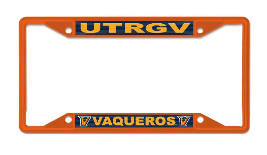 UTRGV VAQUEROS Orange License Plate