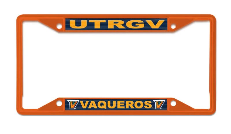 UTRGV VAQUEROS Orange License Plate