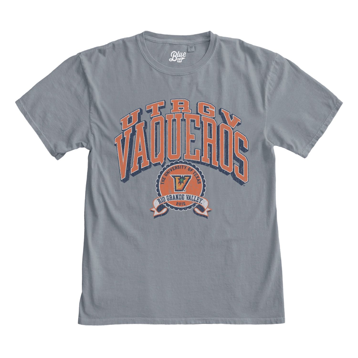 UTRGV Vaqueros Seal Ringspun T-Shirt-Steel Grey