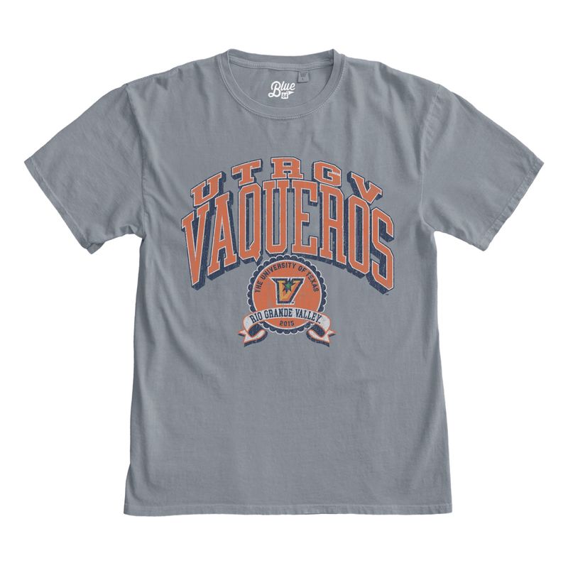 UTRGV Vaqueros Seal Ringspun T-Shirt-Steel Grey