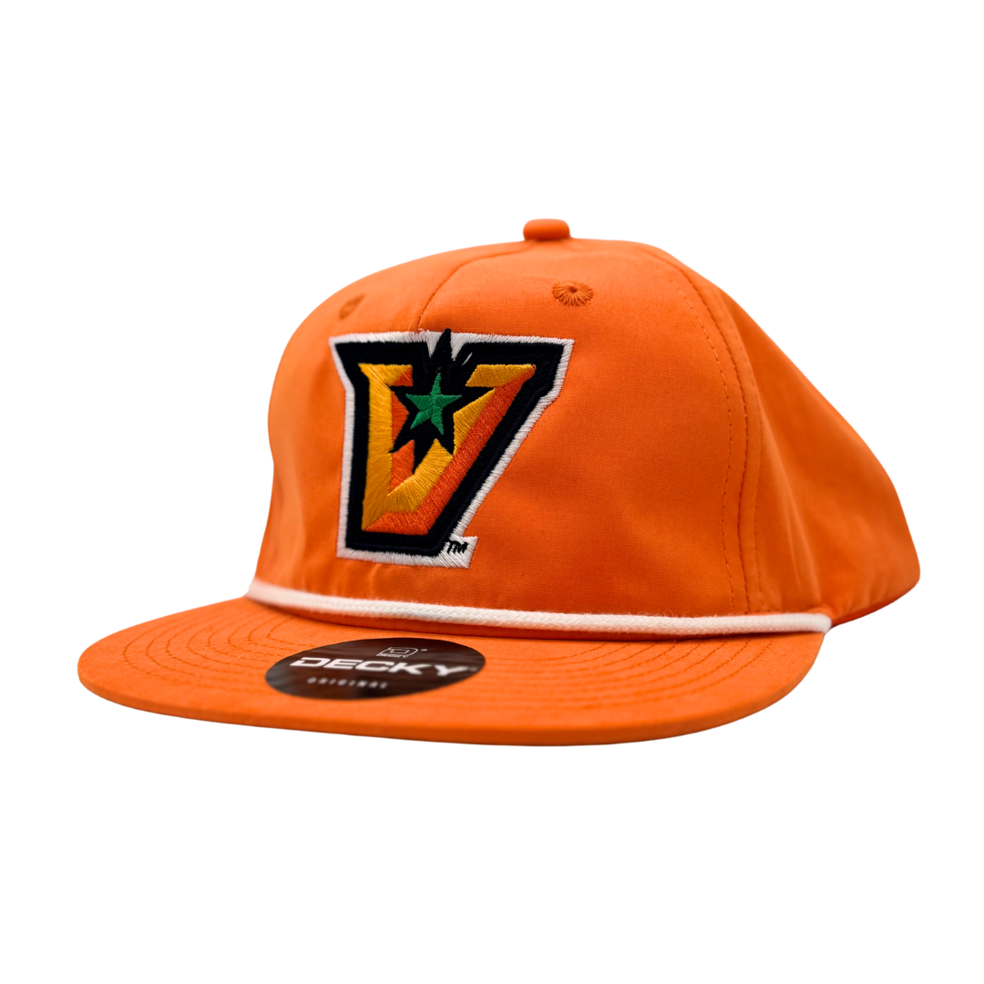 &quot;V&quot; Decky Rope Cap - Orange/White