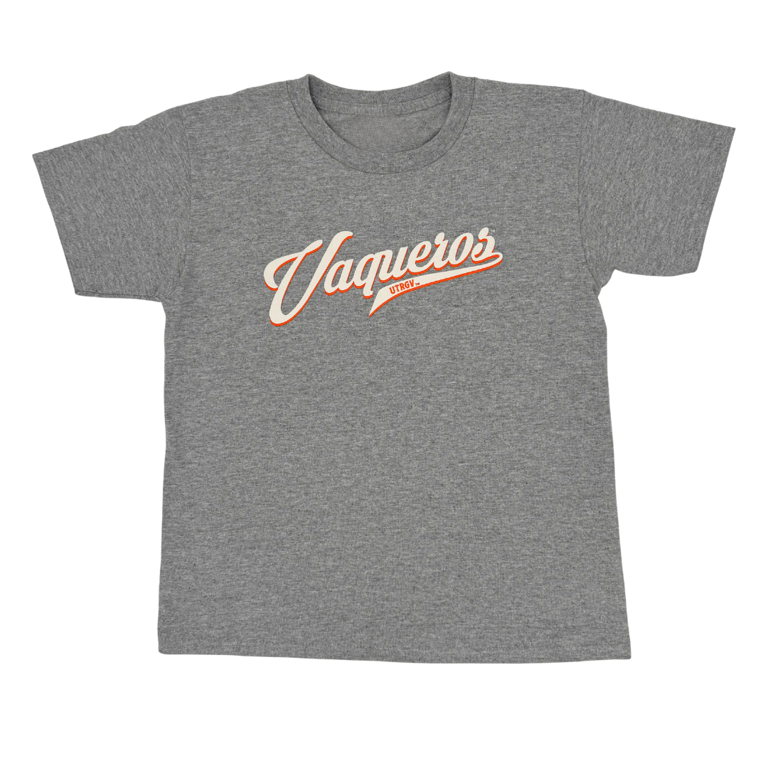 YOUTH Vaqueros Script T-Shirt- Heather Grey