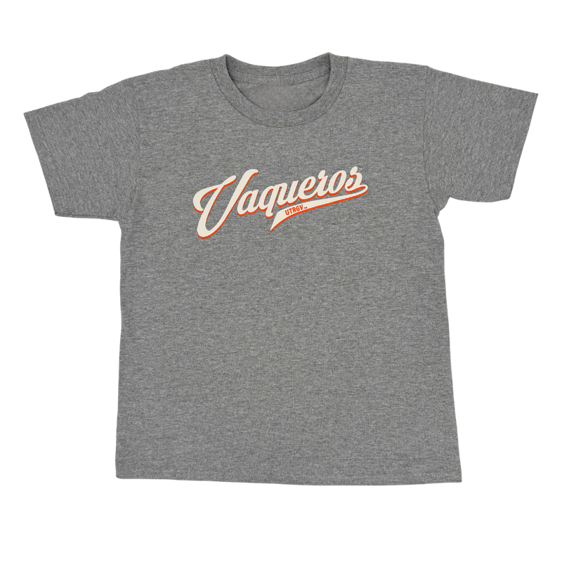 YOUTH Vaqueros Script T-Shirt- Heather Grey