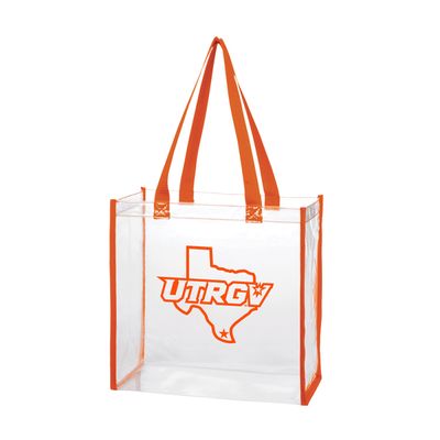 ORANGE UTRGV / TX CLEAR TOTE BAG