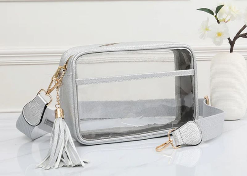 Game Day Stadium Rectangle Clear Bag - Silver