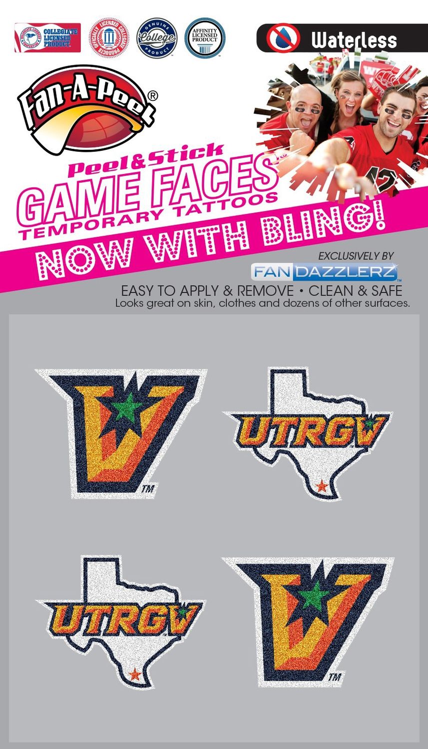 GAME DAY Peel &amp; Stick Glitter Tattoos- 4 Pack