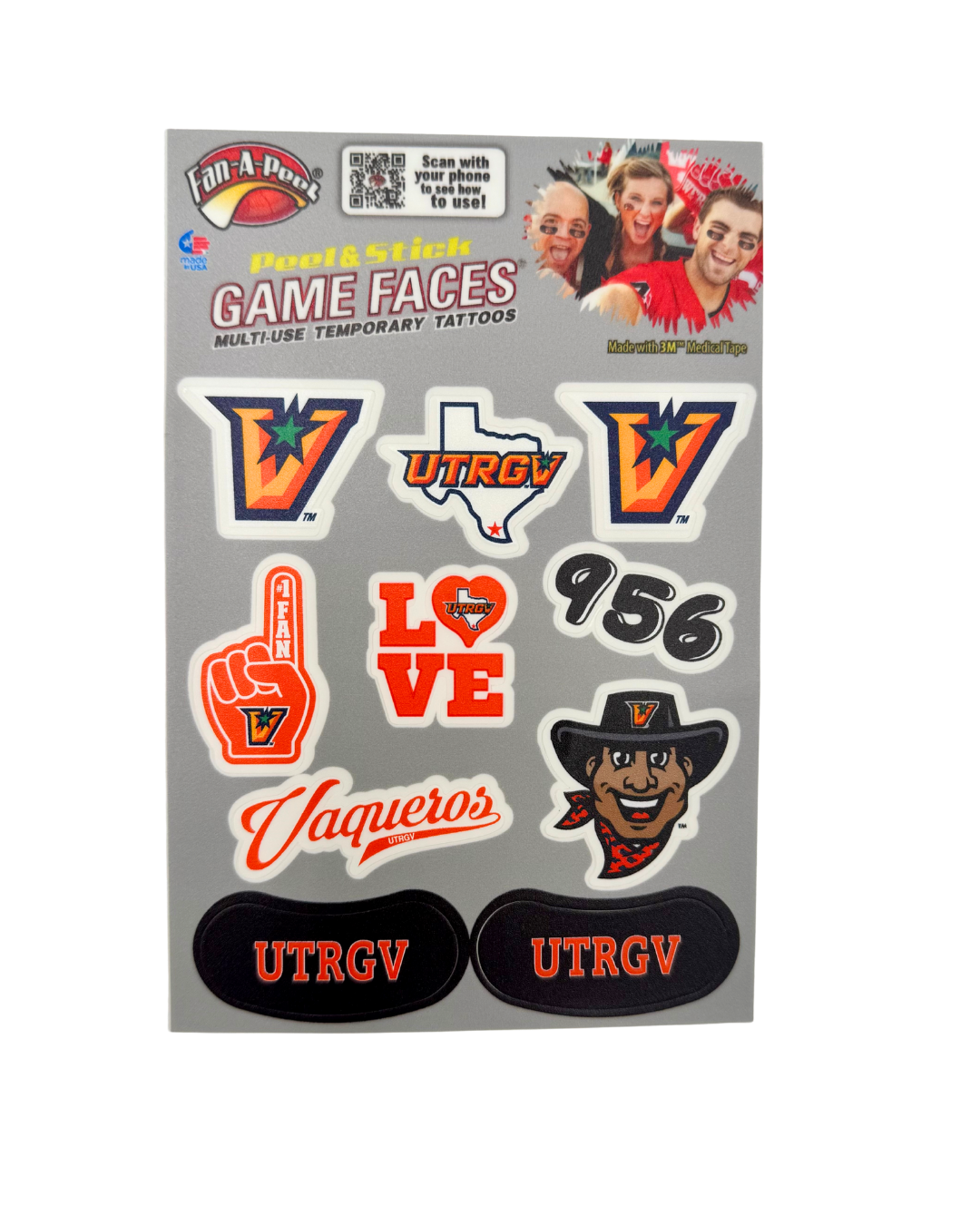 GAME DAY Peel &amp; Stick Glitter Tattoos- MULTIPACK