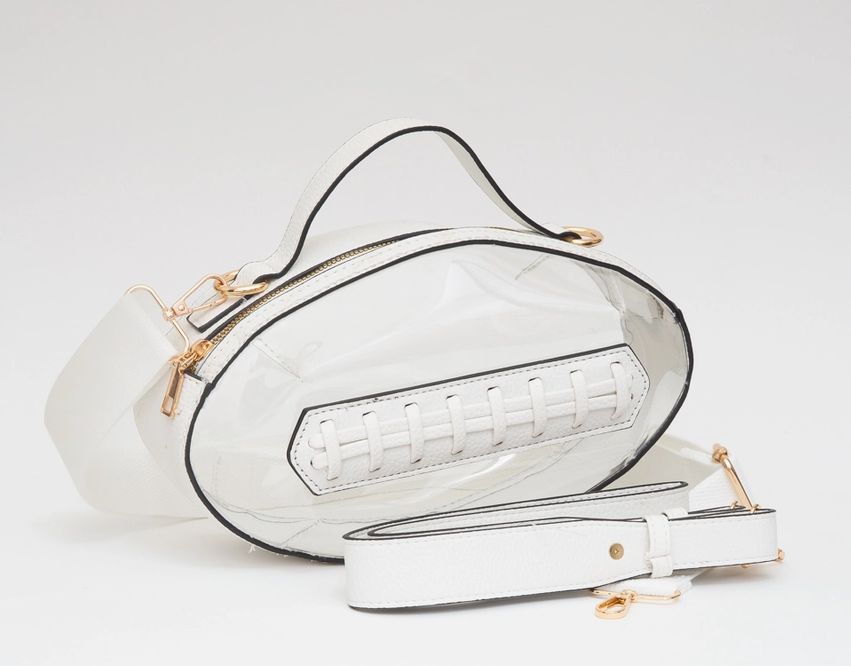 Game Day Football Clear Bag - White