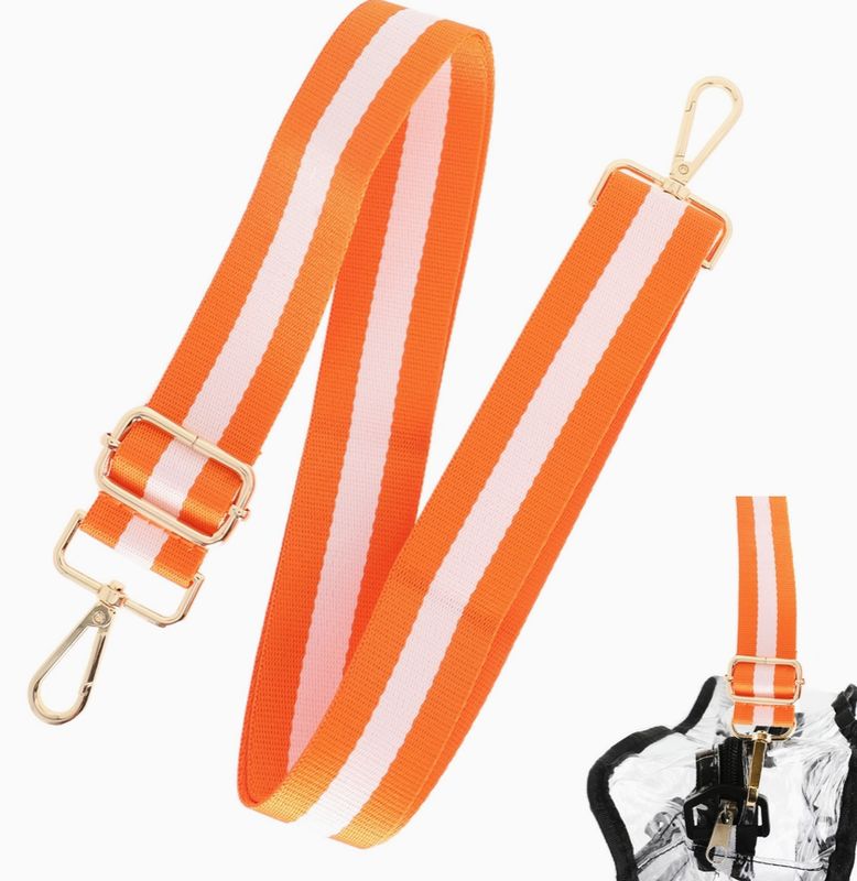 Orange/White Canvas Bag Strap